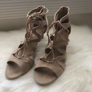 Fergalicious Tan Strappy Heels